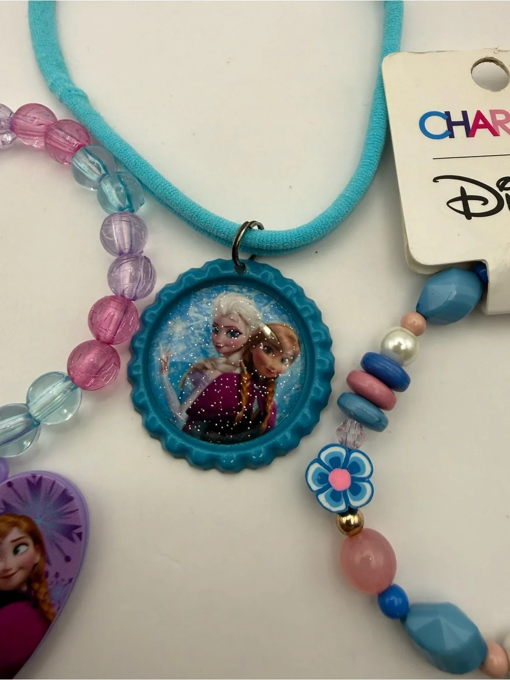 Kids Disney Frozen Bracelet Set Elsa & Anna Colorful Beads Lot of (3) Charm It!